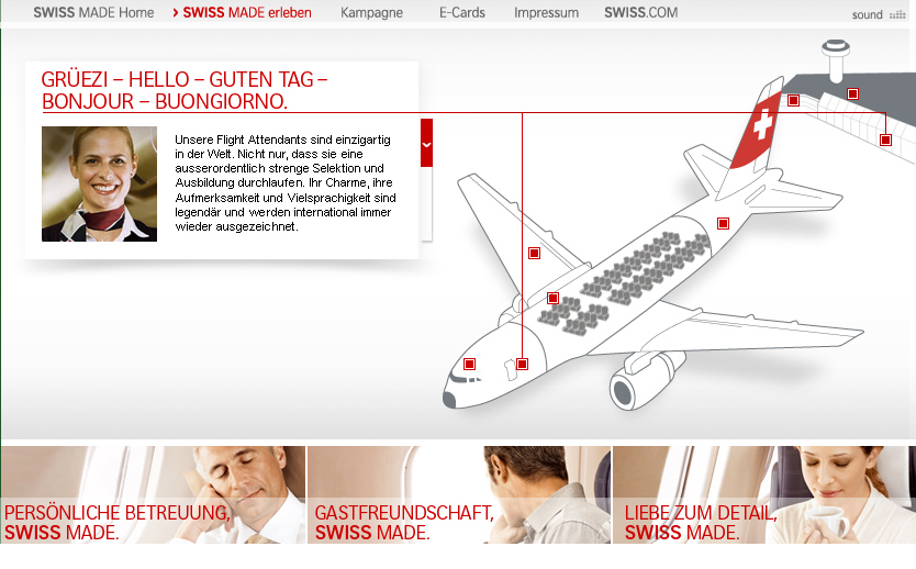 SWISS Airlines - Microsite